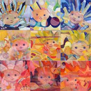 2015 series acrylic paintings - NAME PAINTINGS by Marja de Jong